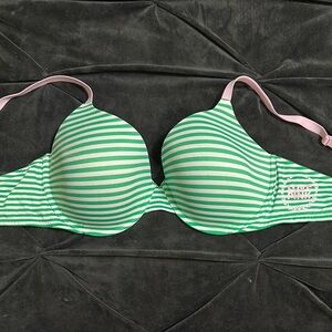PINK Victoria's Secret Striped Bikini Top - Green and Pink